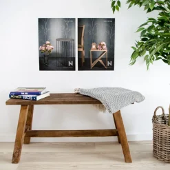 Ławka Barcelona tekowa naturalna