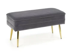 Ławka Vanel z pojemnikiem szara/ złota