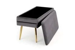 Ławka Vanel z pojemnikiem szara/ złota