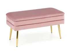 Ławka Vanel z pojemnikiem różowa/ złota