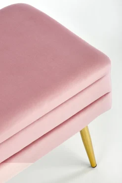 Ławka Vanel z pojemnikiem różowa/ złota