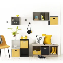 Ławka z 3 półkami Kali naturalna