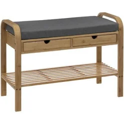 Ławka z półką na buty bambusowa