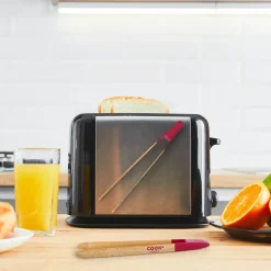 Bambusowe szczypce do serwowania z magnesem żółte