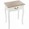Biały stolik Chrysa z szufladą