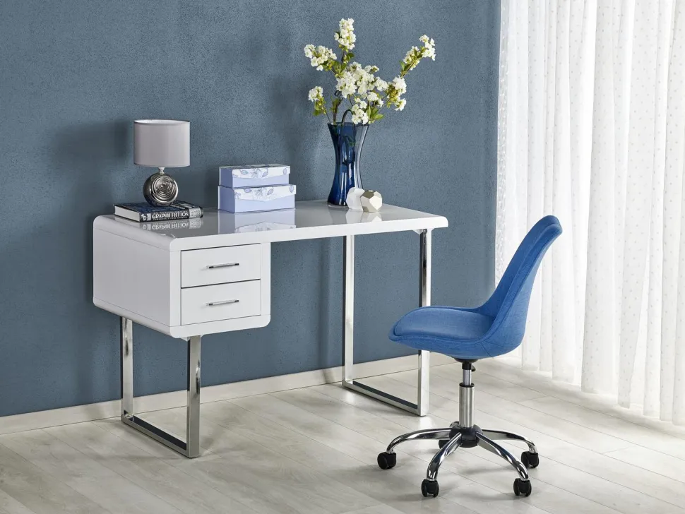 Biurko Gala białe/chrom