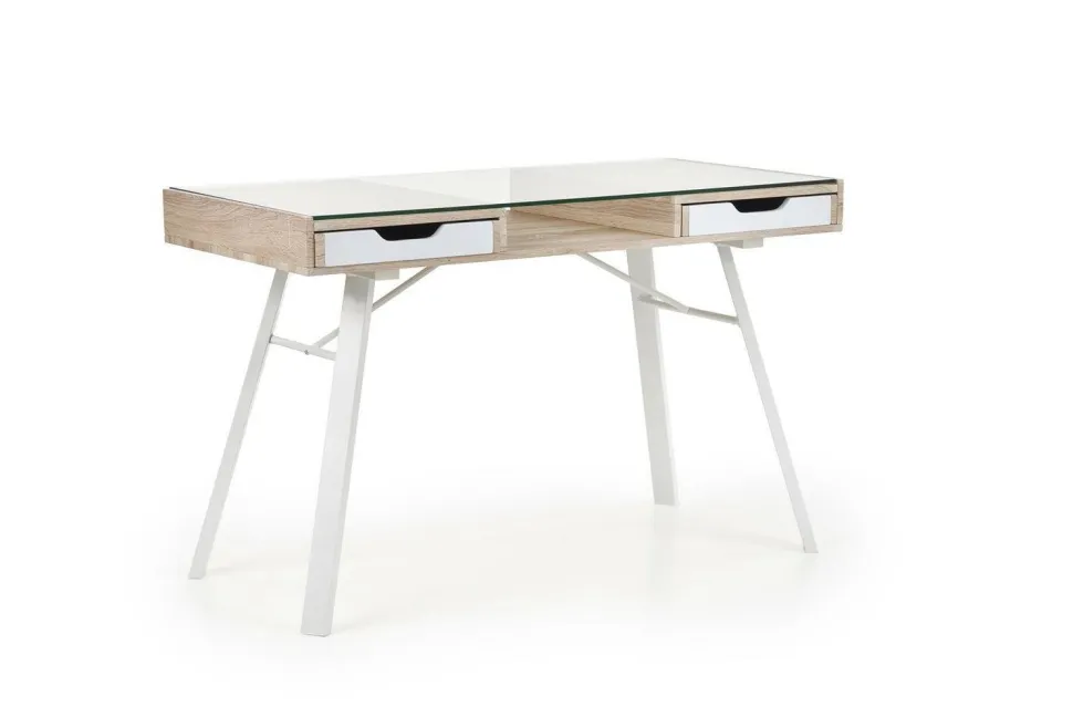 Biurko Sabal dąb sonoma/ białe