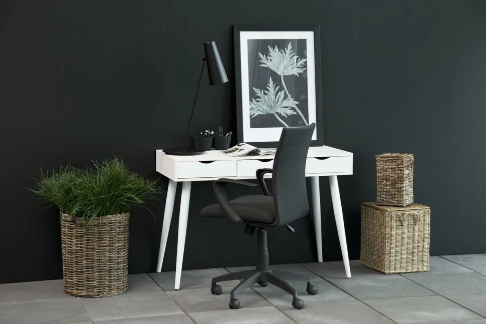 Biurko Scandi czarne z 3 szufladami