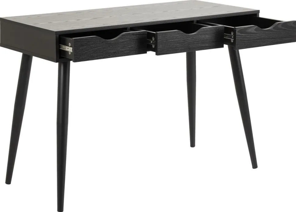 Biurko Scandi czarne z 3 szufladami