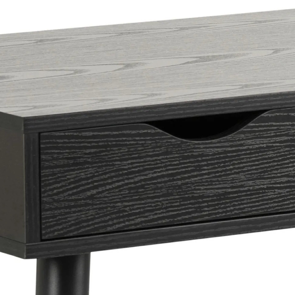 Biurko Scandi czarne z 3 szufladami