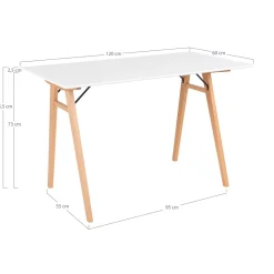 Biurko Vojens białe/ naturalne