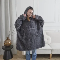 Bluza / snuddie z syntetycznego futerka szara