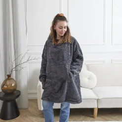 Bluza / snuddie z syntetycznego futerka szara