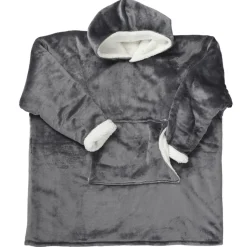 Bluza ocieplana szeroka/ snuddie z kieszenią szara