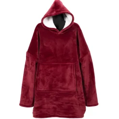 Bluza ocieplana szeroka/ snuddie z kieszenią czerwona