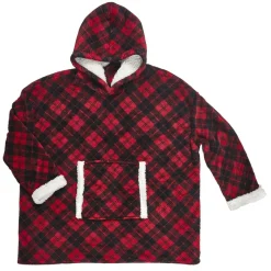 Bluza ocieplana w kratę/snuddie czerwona