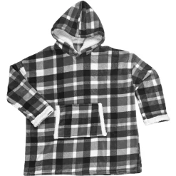 Bluza ocieplana w kratę/snuddie czarna