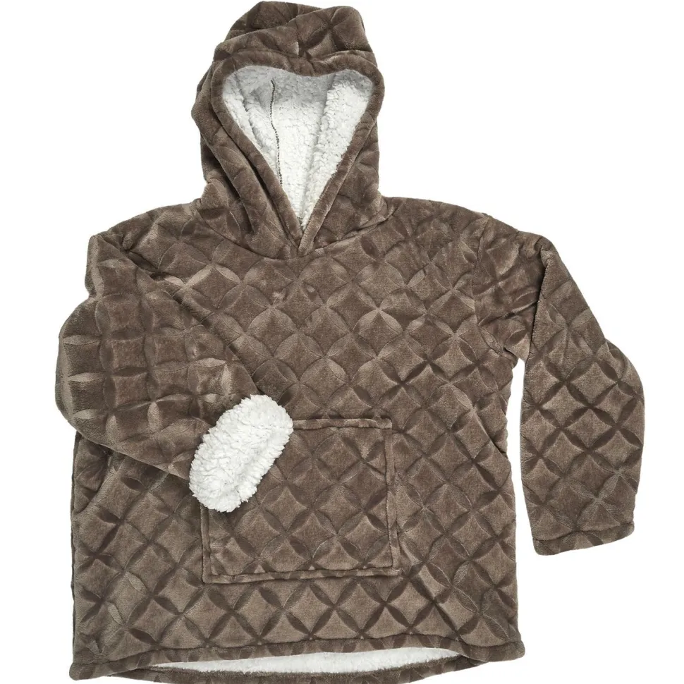 Bluza ocieplana z kapturem/snuddie brązowa