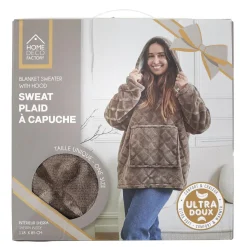 Bluza ocieplana z kapturem/snuddie brązowa