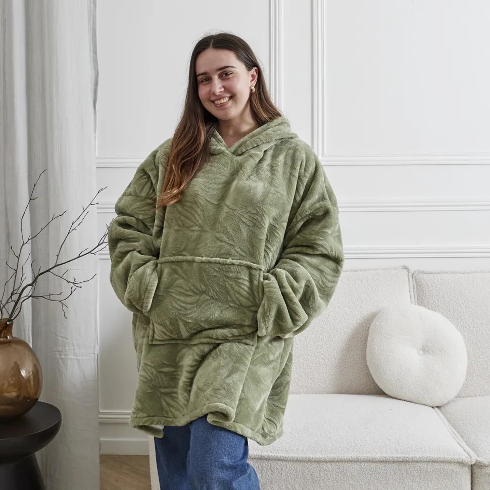 Bluza ocieplana z kapturem/snuddie zielona