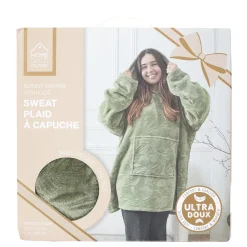 Bluza ocieplana z kapturem/snuddie zielona