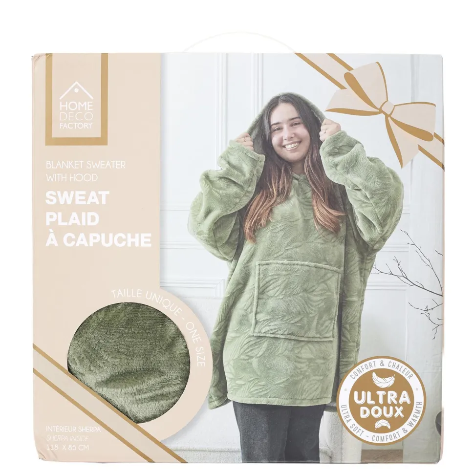 Bluza ocieplana z kapturem/snuddie zielona