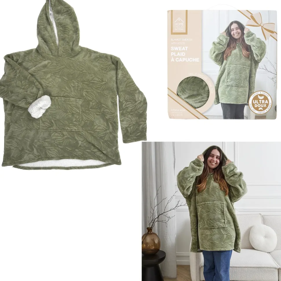 Bluza ocieplana z kapturem/snuddie zielona