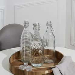 Butelka szklana 1L paski