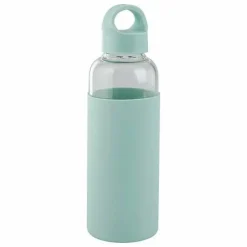 Butelka szklana z pokrowcem zielona