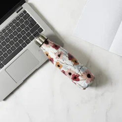 Butelka termiczna Flower biało różowa