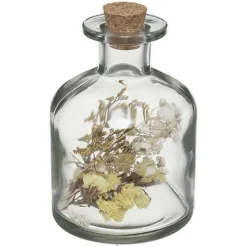 Butelka z suszonymi kwiatami 8x11 cm żółty kwiat