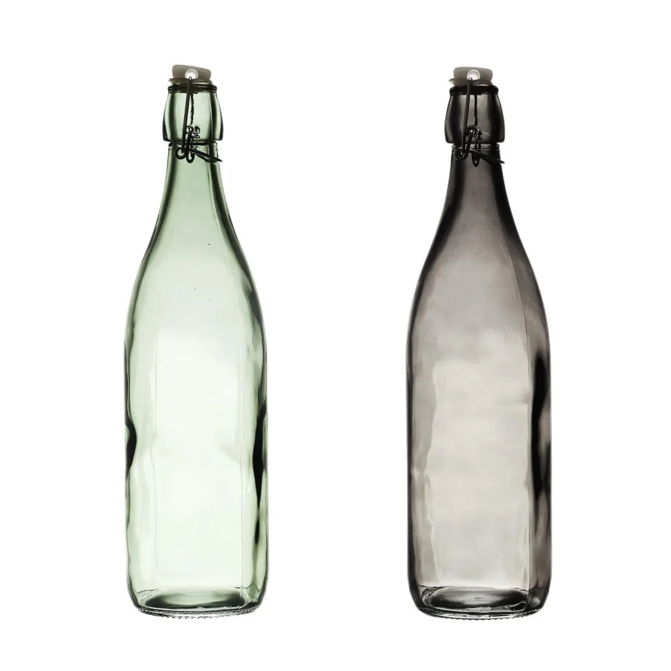 Butleka szklana 1L dymiona gładka