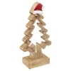 Choinka z czapką Mikołaja 21 cm           drewniana