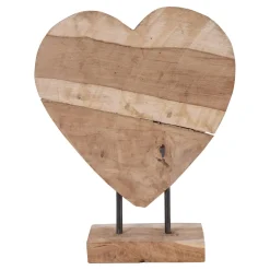 Dekoracja Almada serce drewno tekowe