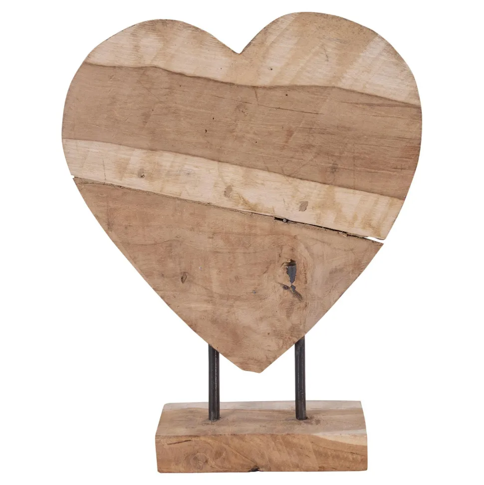 Dekoracja Almada serce drewno tekowe
