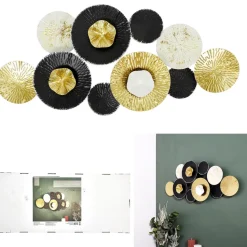 Dekoracja ścienna Anemone złota/ czarna