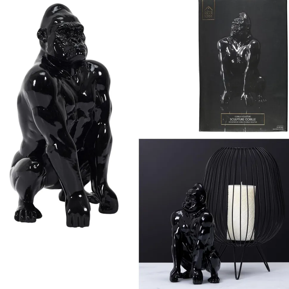 Dekoracja Goryl czarna