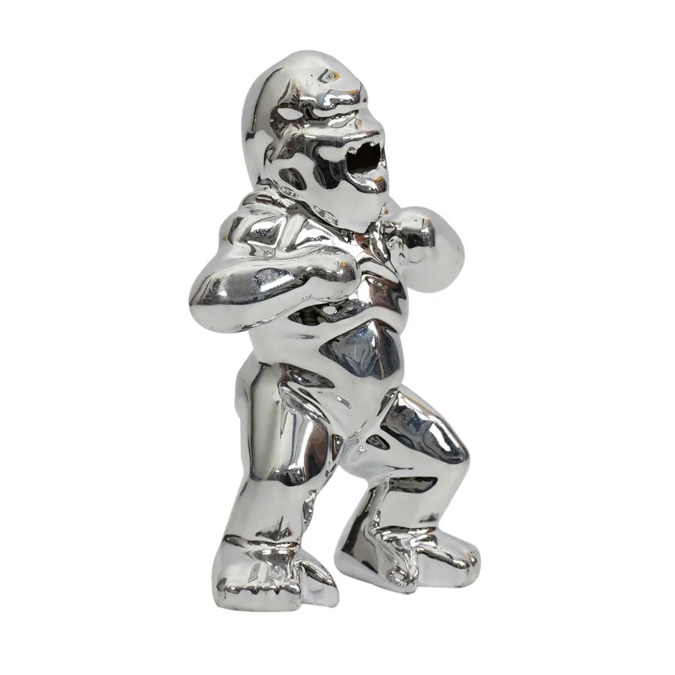 Dekoracja Goryl srebrny mini