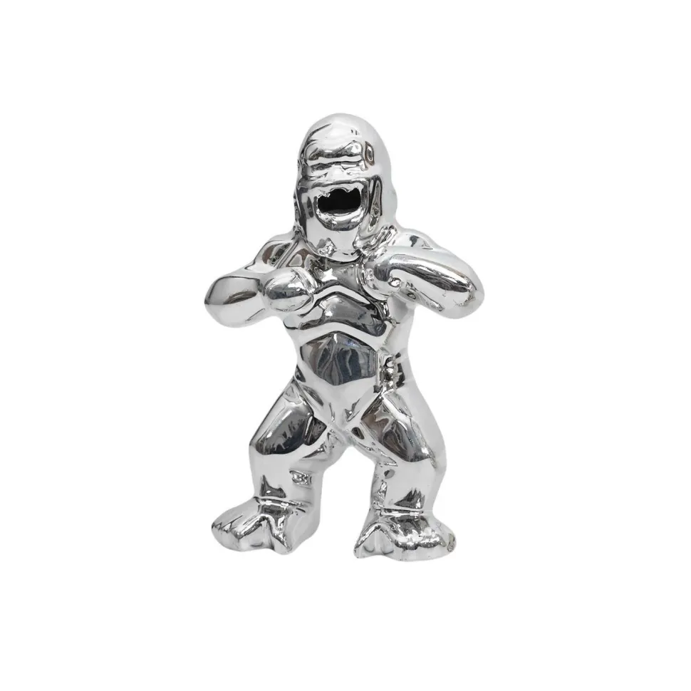 Dekoracja Goryl srebrny mini