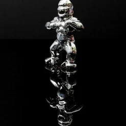 Dekoracja Goryl srebrny mini