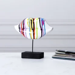 Dekoracja Usta białe/kolorowe