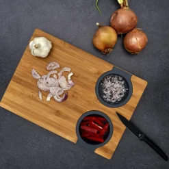 Deska do krojenia z miską i sitkiem