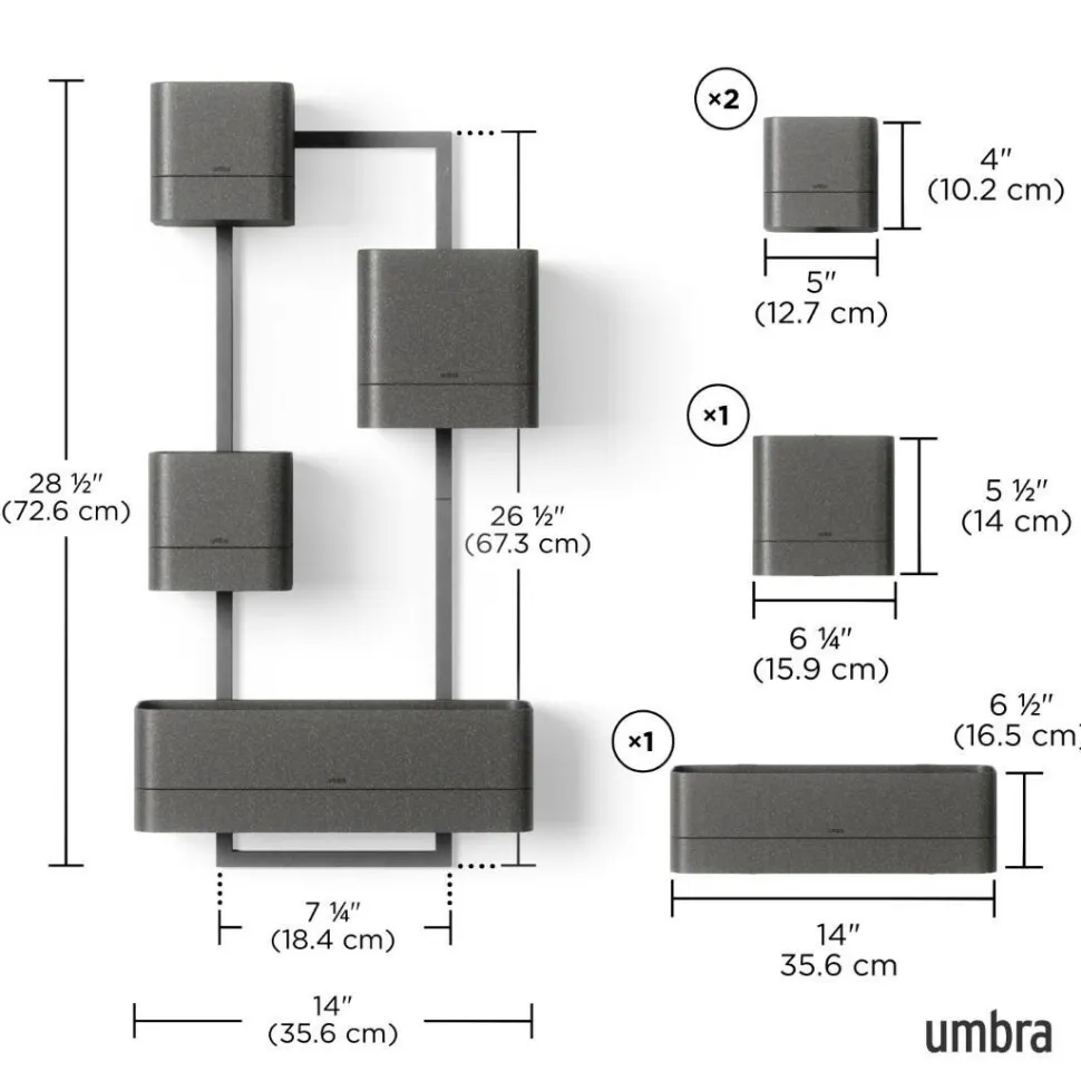 Donica ścienna Cubico czarna