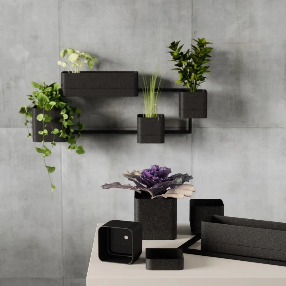 Donica ścienna Cubico czarna