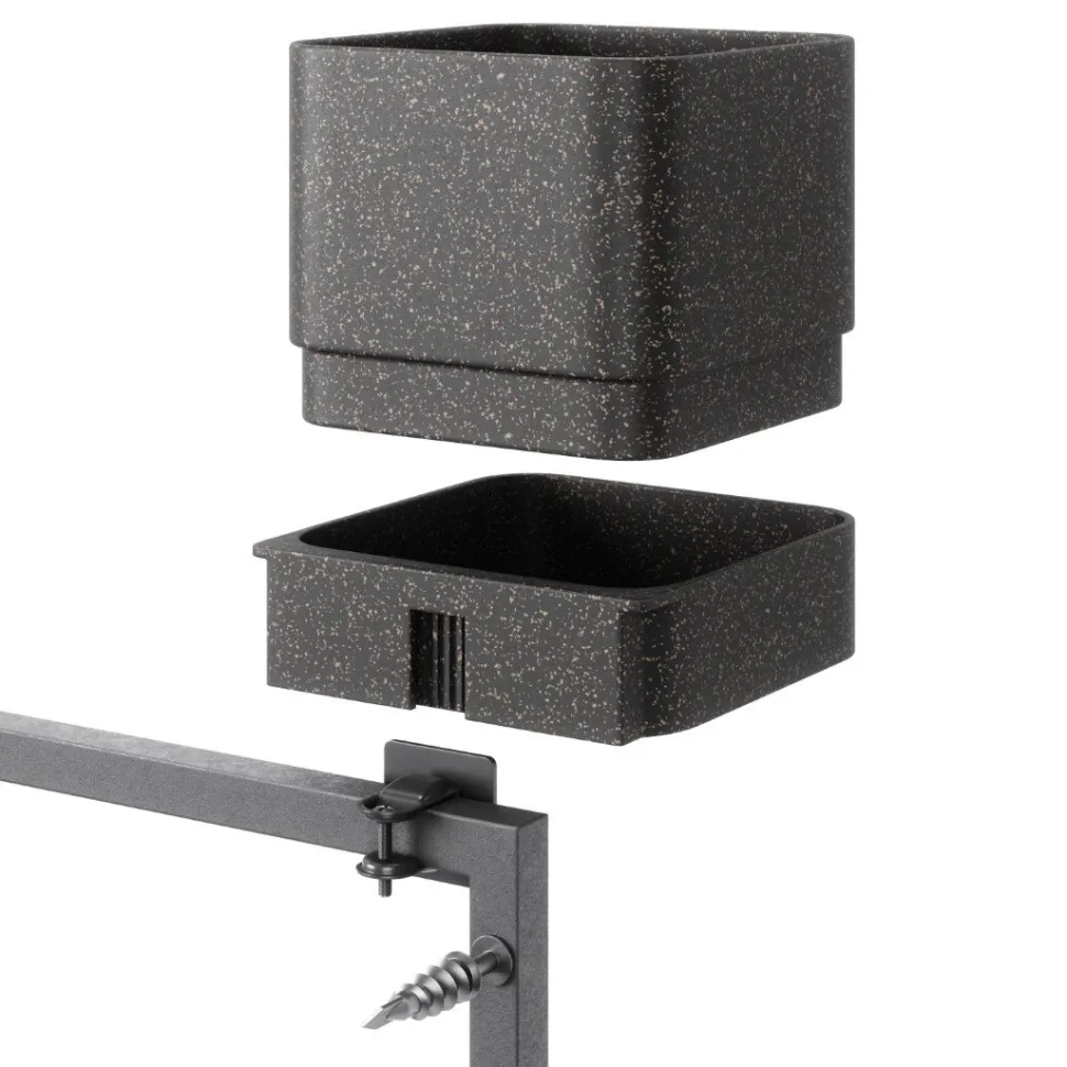 Donica ścienna Cubico czarna