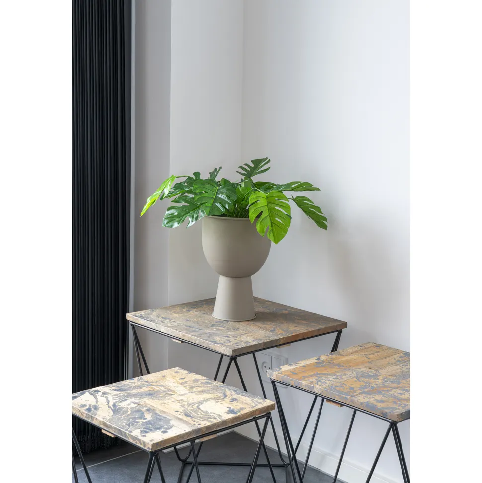 Doniczka/ osłonka Amalfi na nóżce taupe