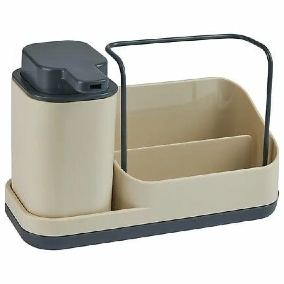 Dozownik / organizer kuchenny Sink caddy beżowy