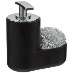 Dozownik na płyn do naczyń czarny z gąbką
