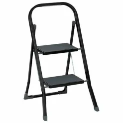 Drabinka składana 2-stopniowa metalowa    czarna