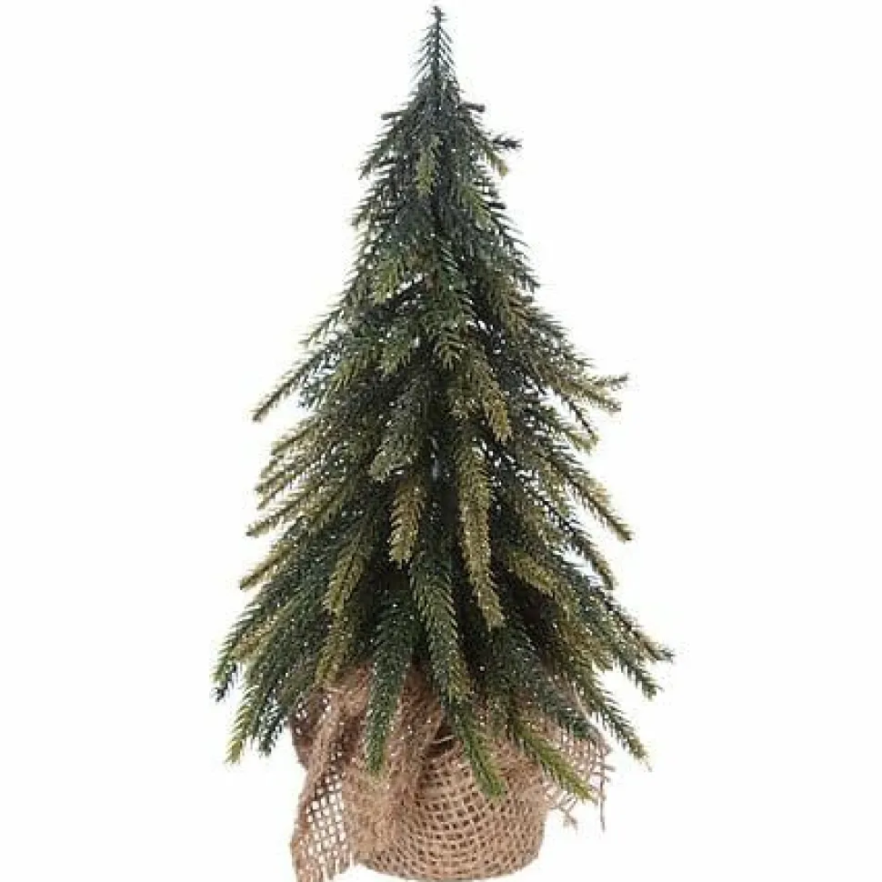 Drewniana choinka z gałązkami 27 cm z juty